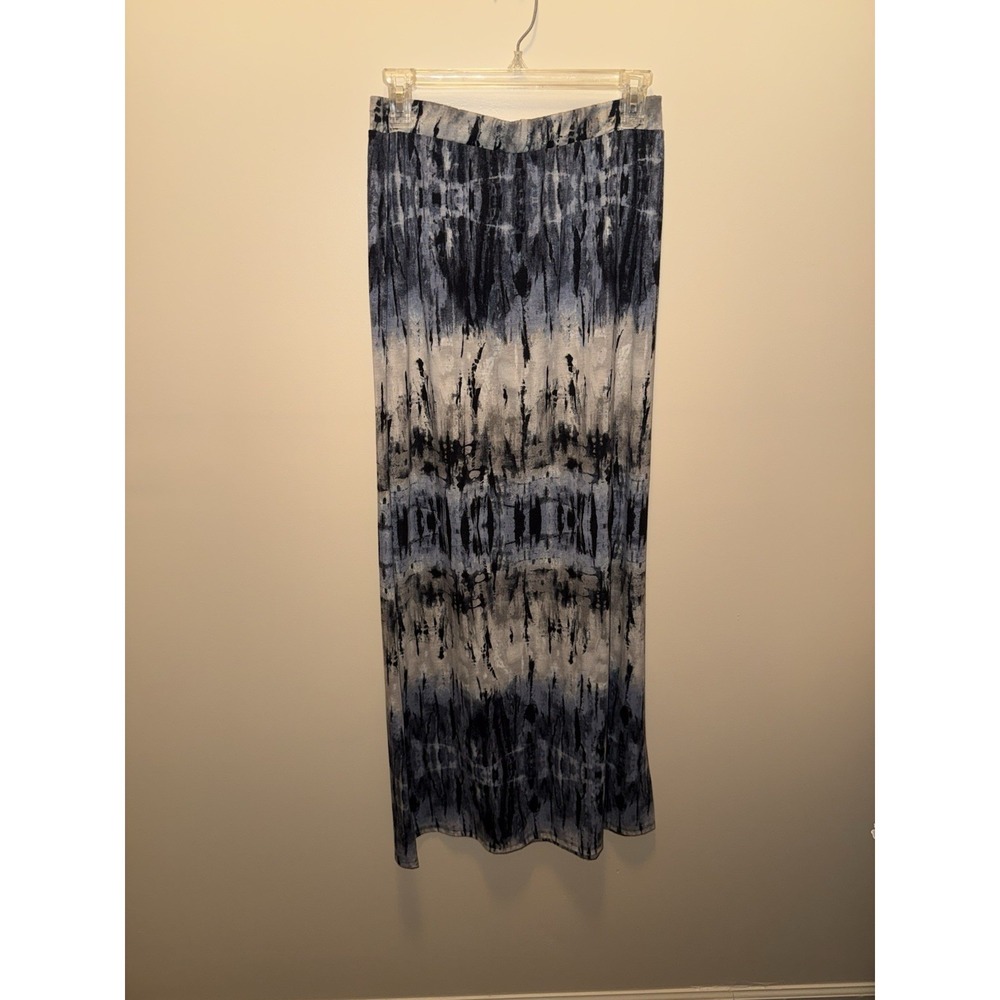 Kristin Nicole Blue TIE DYE Elastic Waistband Maxi Skirt Size M Boho Y2K Summer